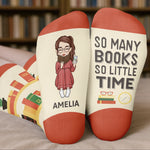 Custom Name Book Lover Gifts for Readers - Personalized Middle Tube Socks