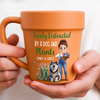 Custom Plant Pot Ceramic Mug - Personalized Garden Gifts For Gardeners, Dog Lovers, Dog Dad And Mom - Happiness In Paws And Petals - Flower Pot Mug