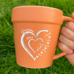 Custom Name Family Heart Gifts for Mom - Personalized Plant Pot Mug