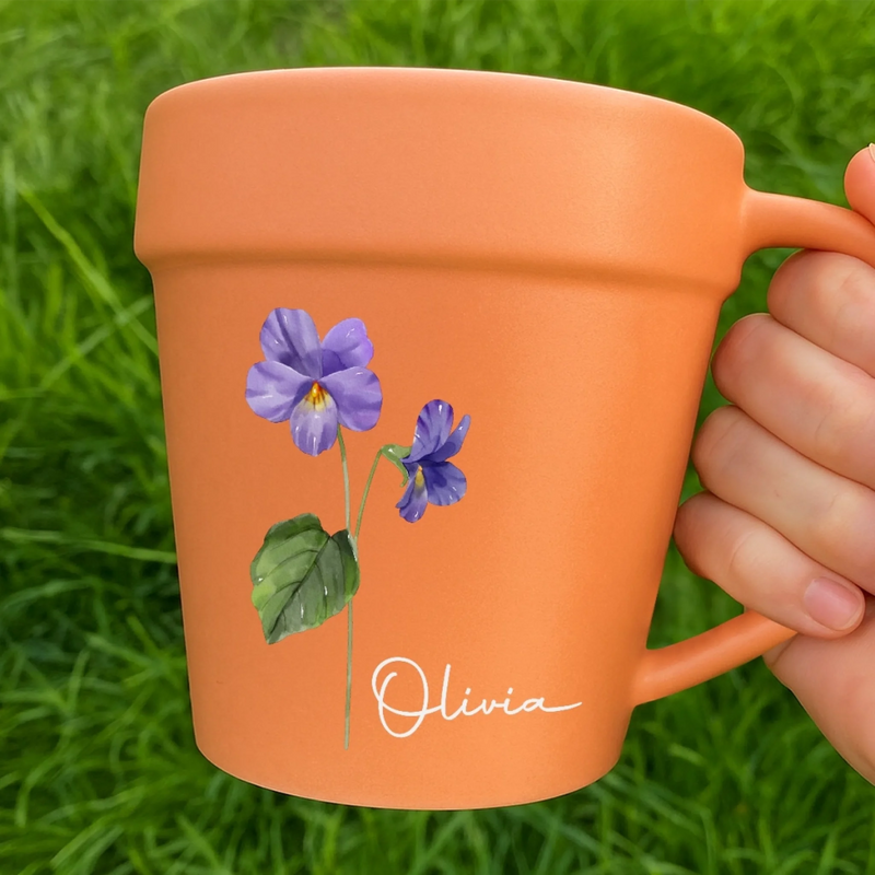 Custom Plant Pot Ceramic Mug - Personalized Garden Gifts For Gardeners, Best Friends, Family - Grow With Love - Flower Pot Mug