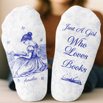 Custom Name Book Lover Gifts for Readers - Personalized Middle Tube Socks