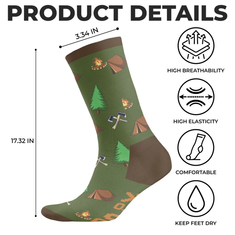 Custom Name Funny Camping Gifts - Personalized Middle Tube Socks