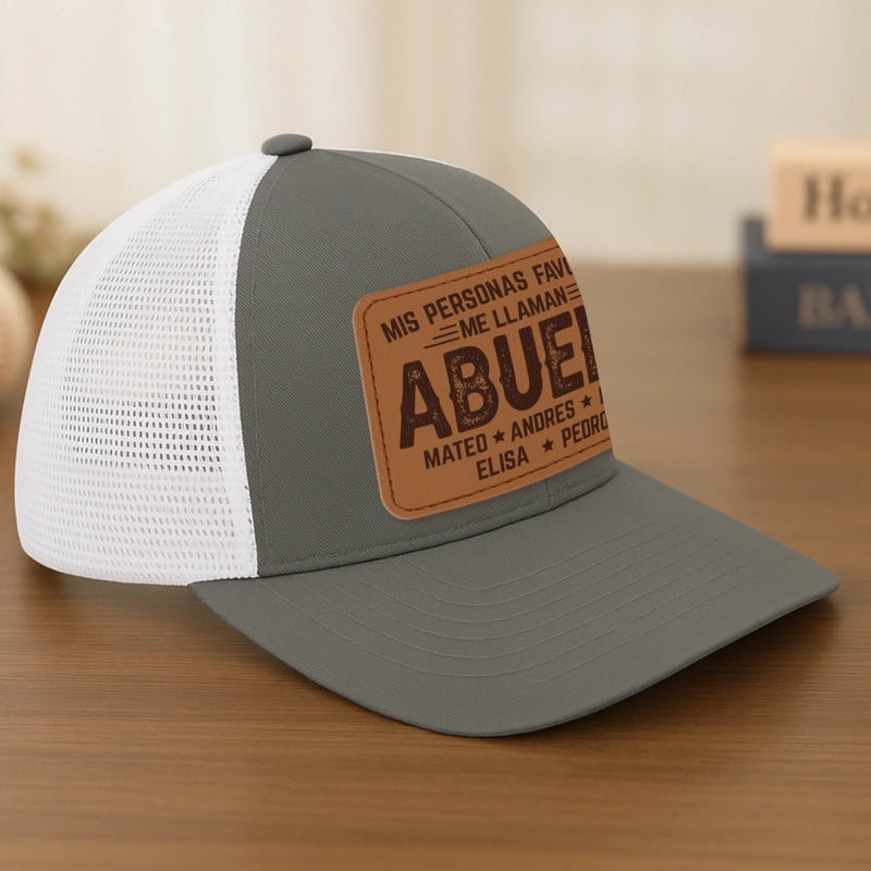 Gorra De Malla Con Parche De Cuero Personalizada - Regalos De Cumpleaños Personalizados Para Papá, Abuelo - Papá Y Orgulloso Cada Día