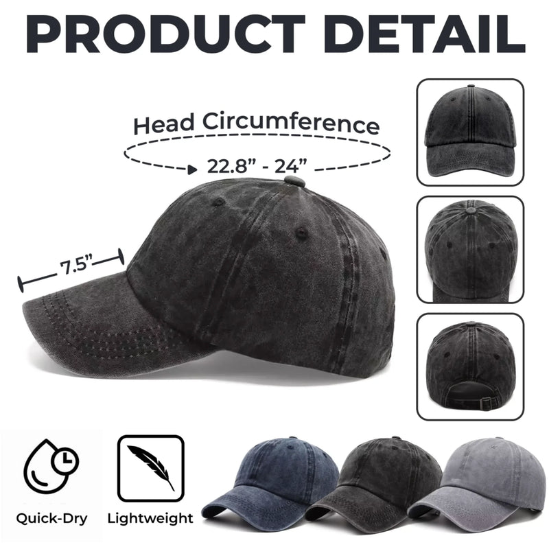 Gorra de Béisbol Personalizada de Mezclilla Vintage Lavada – Regalos de Cumpleaños Personalizados para Papá, Abuelo – Amado Por Ellos, Llamado Papá