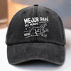 Gorra de Béisbol Personalizada de Mezclilla Vintage Lavada – Regalos de Cumpleaños Personalizados para Papá, Abuelo – Amado Por Ellos, Llamado Papá