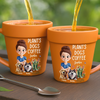 Custom Plant Pot Ceramic Mug - Personalized Garden Gifts For Gardeners, Dog Lovers, Dog Dad And Mom - Best Buds, Best Brews - Flower Pot Mug