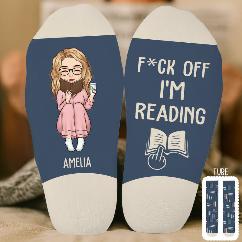 Custom Crew Socks - Personalized Bookish Gifts For Book Lovers, Bookworms, Readers - Don’t Kill My Reading Vibe