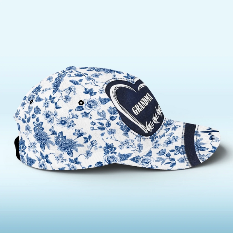 Custom Hat, All Over Print Classic Cap - Personalized Birthday Gifts For Mom, Grandma - Floral Love For Grandma Always