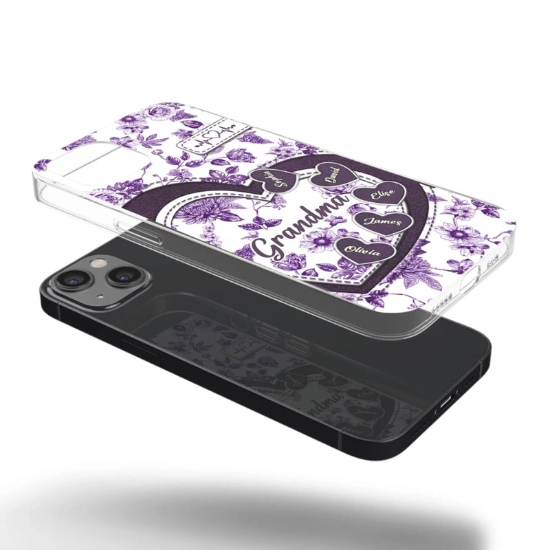 Custom 3D Inflated Effect Printed Clear Phone Case - Personalized Birthday Gifts For Mom, Grandma - Grandma Love Never Fades