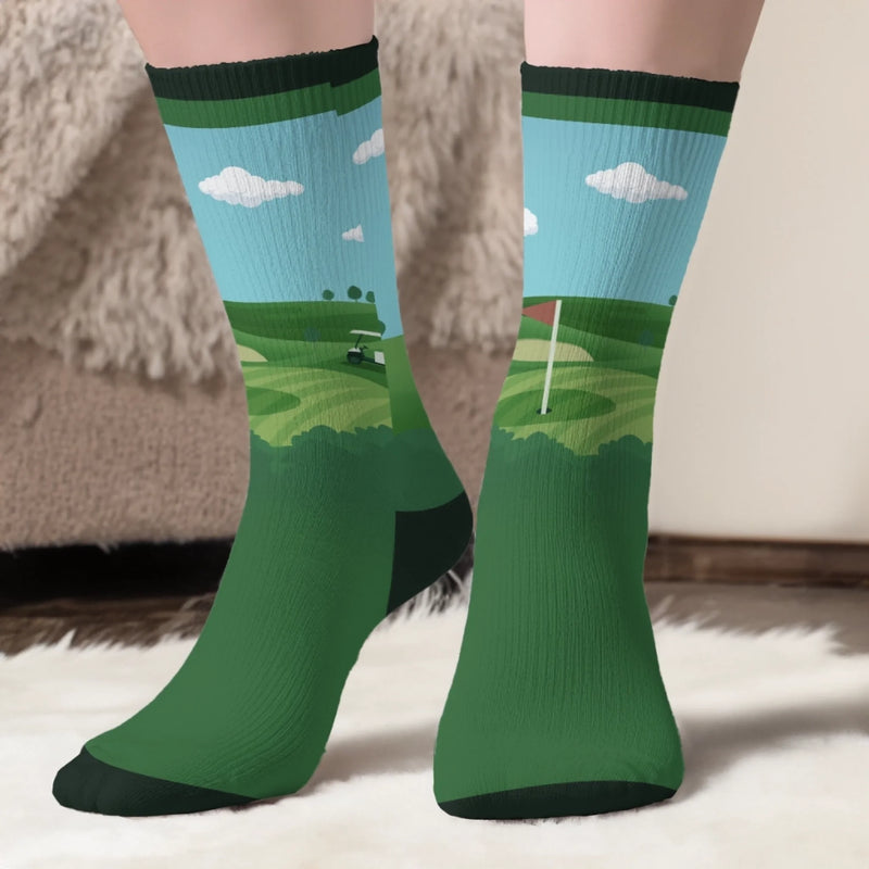 Custom Photo Crew Socks - Personalized Golf Gifts For Men, Women - Walks Like A Pro, Swings Like A Legend
