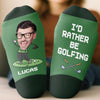 Custom Photo Crew Socks - Personalized Golf Gifts For Men, Women - Walks Like A Pro, Swings Like A Legend