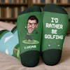 Custom Photo Crew Socks - Personalized Golf Gifts For Men, Women - Walks Like A Pro, Swings Like A Legend