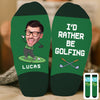 Custom Photo Crew Socks - Personalized Golf Gifts For Men, Women - Walks Like A Pro, Swings Like A Legend