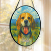 Custom Photo Stained Glass Window Hanging Suncatcher - Personalized Pet Memorial Sympathy Gifts For Dogs, Cats - Living Proof That Art Has A Heartbeat