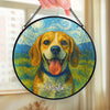 Custom Photo Stained Glass Window Hanging Suncatcher - Personalized Pet Memorial Sympathy Gifts For Dogs, Cats - Living Proof That Art Has A Heartbeat