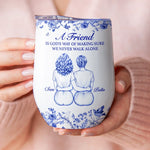 Custom Name Friendship Gifts for Best Friends - Personalized Wine Tumbler