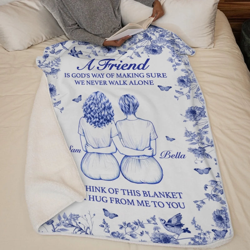 Custom Blanket - Personalized Best Friend Birthday Gifts For Women, Besties, Sisters, BFF - A Hug From Me To You