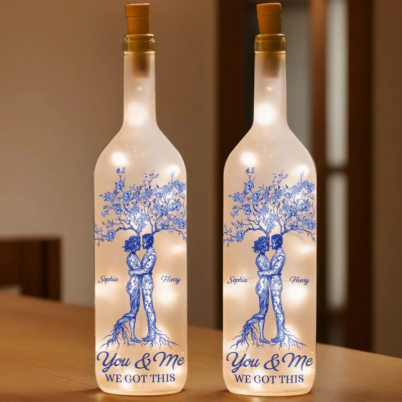 Custom Name Love Tree Couple Gifts - Personalized Bottle Lamp