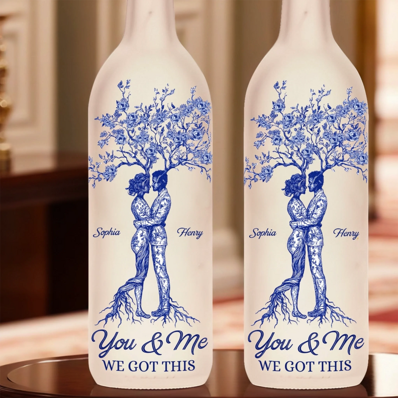 Custom Name Love Tree Couple Gifts - Personalized Bottle Lamp