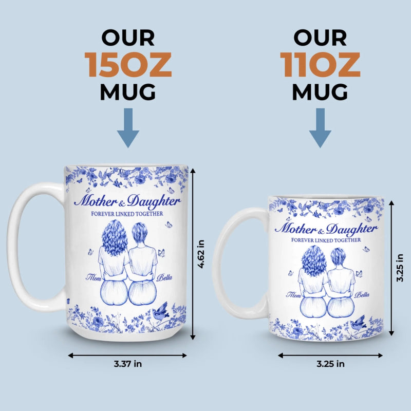 Custom Mug - Personalized Birthday Gifts For Mom, Grandma - Mother And Daughter Forever