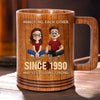 Custom Wooden Mug - Personalized Anniversary Wedding Gifts For Husband And Wife, Him And Her - Love, Laughter, And A Lifetime Of Eye Rolls