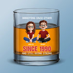 Custom Name Anniversary Gifts for Couples - Personalized Whiskey Glass