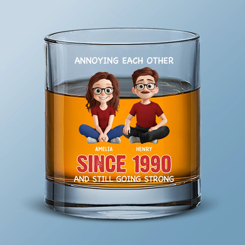 Custom Name Anniversary Gifts for Couples - Personalized Whiskey Glass