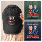 Custom Couple Anniversary Gifts - Personalized Washed Baseball Cap