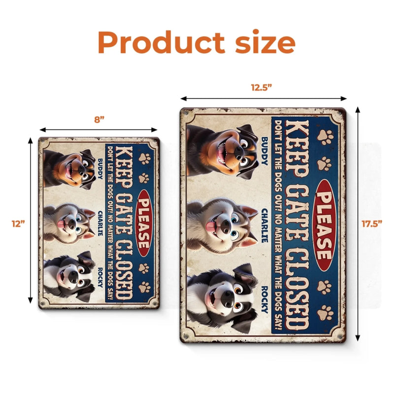 Custom Home Decor Metal Sign - Personalized Birthday Gifts For Dog Lovers, Dog Dad And Mom - No Open Gate, No Wild Chase