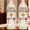 Custom Bottle Lamp - Personalized Best Friend Birthday Gifts For Women - One Garden, Many Colorful Blooms