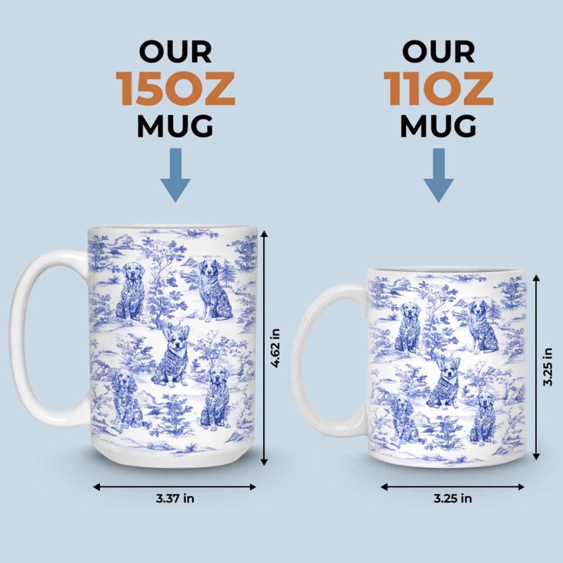 Custom Mug - Personalized Birthday Gifts For Dog Lovers, Dog Dad And Mom - Sip In Style, Bark In Blue