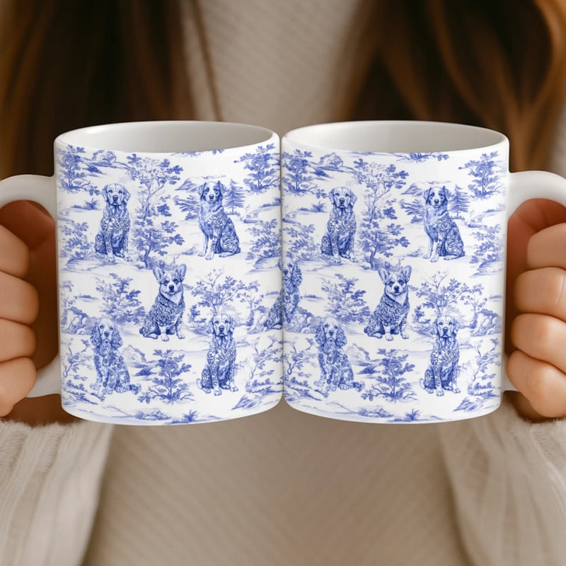 Custom Mug - Personalized Birthday Gifts For Dog Lovers, Dog Dad And Mom - Sip In Style, Bark In Blue