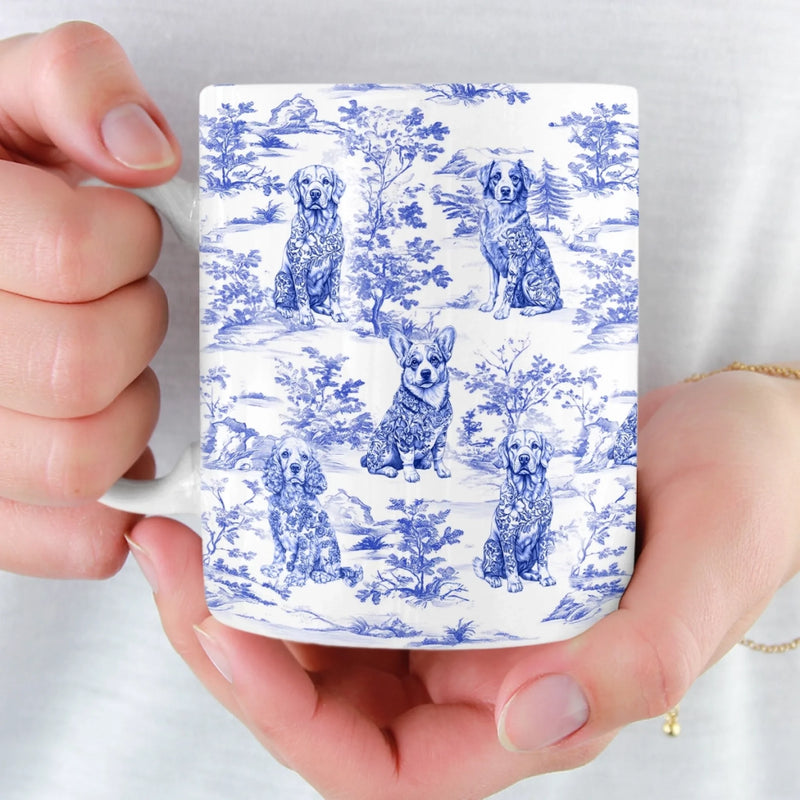 Custom Mug - Personalized Birthday Gifts For Dog Lovers, Dog Dad And Mom - Sip In Style, Bark In Blue