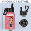 Custom 3D Inflated Effect Printed Kids Water Bottle - Personalized Back To School Gifts For Kids - Backpack Adventures Start With A Sip