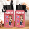 Custom 3D Inflated Effect Printed Kids Water Bottle - Personalized Back To School Gifts For Kids - Backpack Adventures Start With A Sip