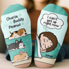 Custom Crew Socks - Personalized Birthday Gifts For Dog Lovers, Dog Dad And Mom - I Can't Get Up Right Now