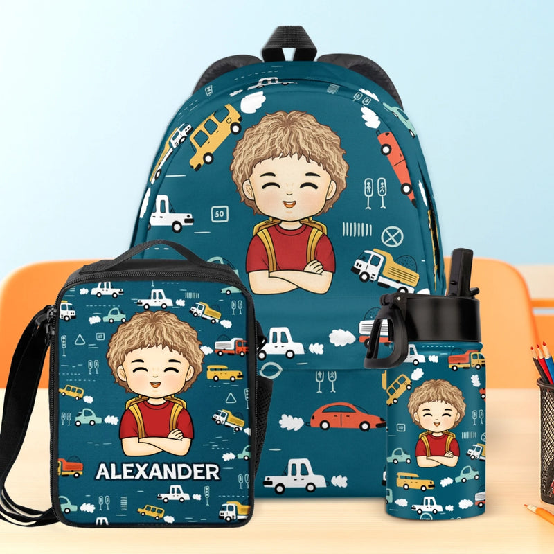 Custom Kids Backpack, Water Bottle, Lunch Bag - Personalized Back To School Gifts For Kids - Confidence, Kindness, Strength For Life