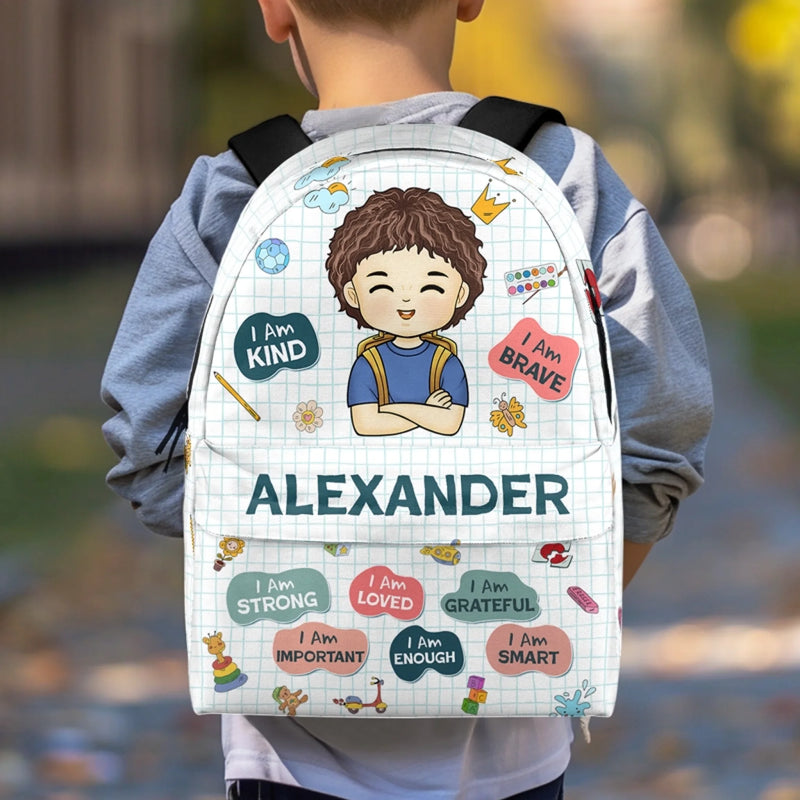 Custom Name Girl Affirmation Gifts for Kids - Personalized Kid Backpack Combo