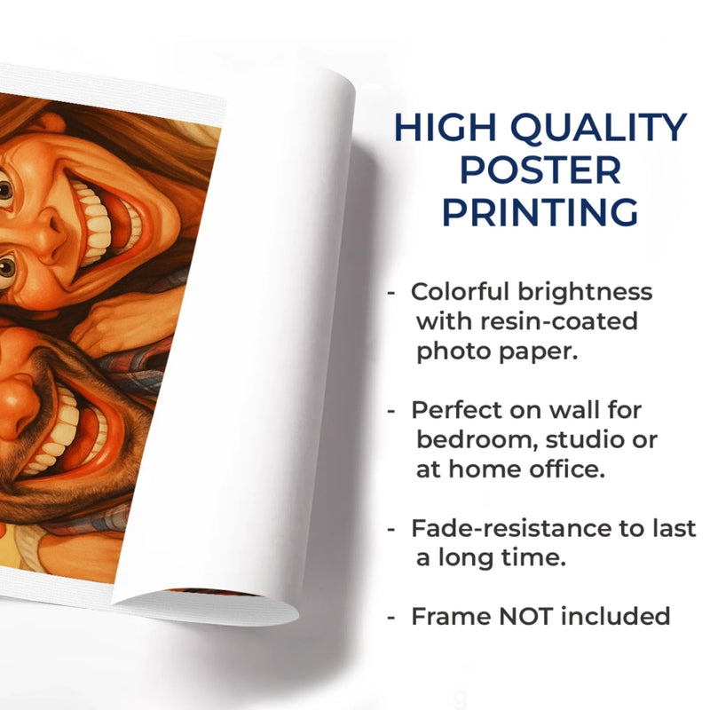 Custom Photo Caricature Couple Gifts - Personalized Poster