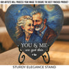 Custom Photo Heart Shaped Stone With Stand - Personalized Anniversary Wedding Gifts For Husband And Wife, Him And Her - You And Me, We Got This