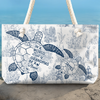 Custom Canvas Beach Bag - Personalized Summer Vacation And Travel Gifts For Women, Grandma - Turtle Crew Needs A Nana