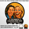 Custom Photo Funny Caricature Car Visor Clip - Personalized Best Friend Birthday Gifts For Women - I'd Punch For You