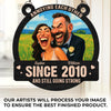 Custom Photo Funny Caricature Window Hanging Suncatcher Ornament - Personalized Anniversary Wedding Gifts For Husband And Wife, Him And Her - Still Going Strong