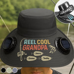 Custom Name Fishing Grandpa Gifts - Personalized Solar Fan Hat