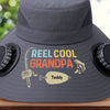 Custom Hat With Fans Solar Power - Personalized Birthday Fishing Gifts For Fisherman, Dad, Grandpa - Reel Cool Grandpa