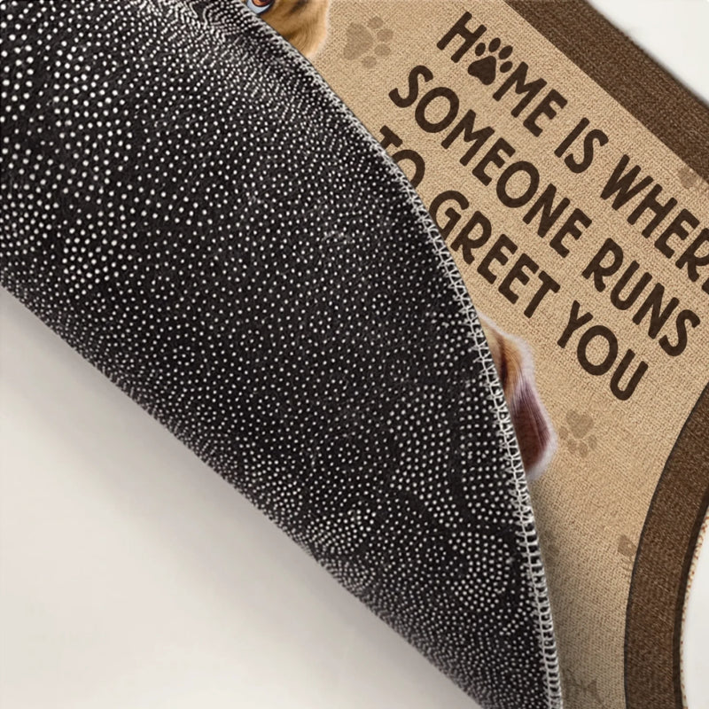 Custom Home Decor Decorative Mat - Personalized Birthday Gifts For Dog Cat Lovers, Dog Dad And Mom, Cat Owners - Home Is Where The Paw Is