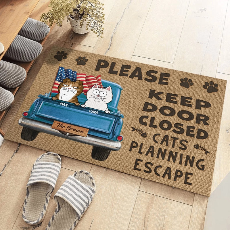 Custom Home Decor Decorative Mat - Personalized Birthday Gifts For Cat Lovers, Cat Mom And Dad - Crazy Cat People Live Here