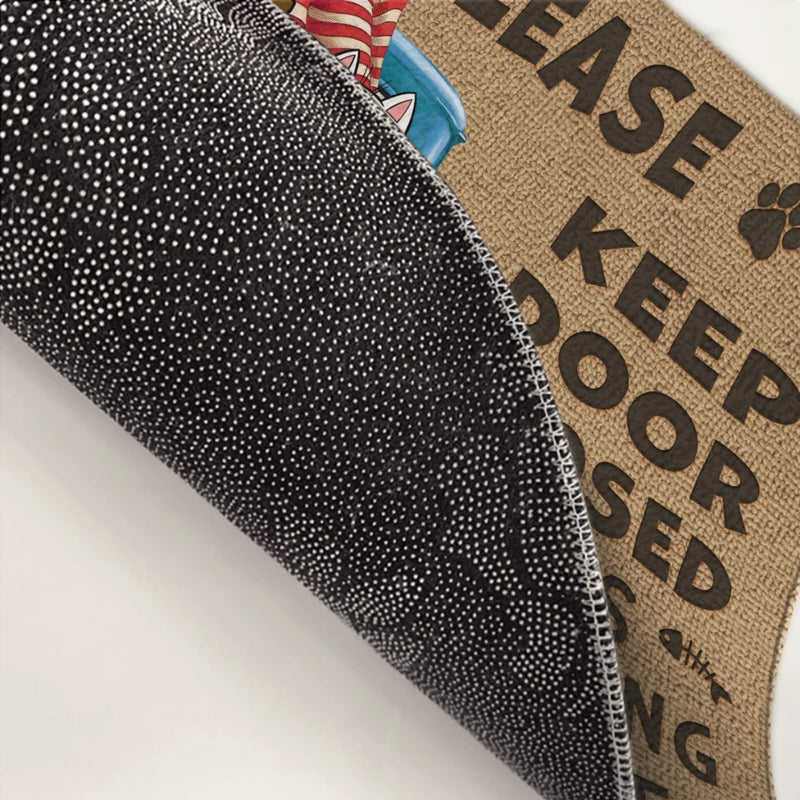 Custom Home Decor Decorative Mat - Personalized Birthday Gifts For Cat Lovers, Cat Mom And Dad - Crazy Cat People Live Here