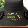 Custom Hat With Fans Solar Power - Personalized Birthday Fishing Gifts For Fisherman, Dad, Grandpa - Hooked On Being Daddy