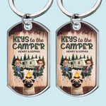 Custom Name Camping Couple Gifts for Dog Lovers - Personalized Keychain